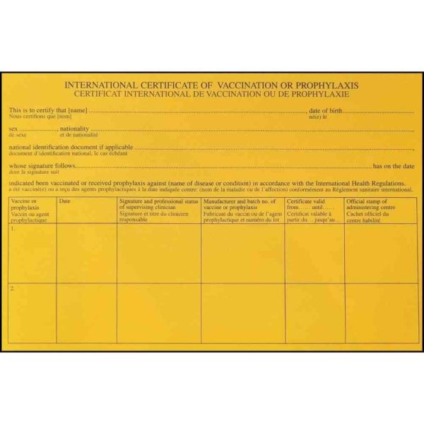 Yellow Fever Certificates